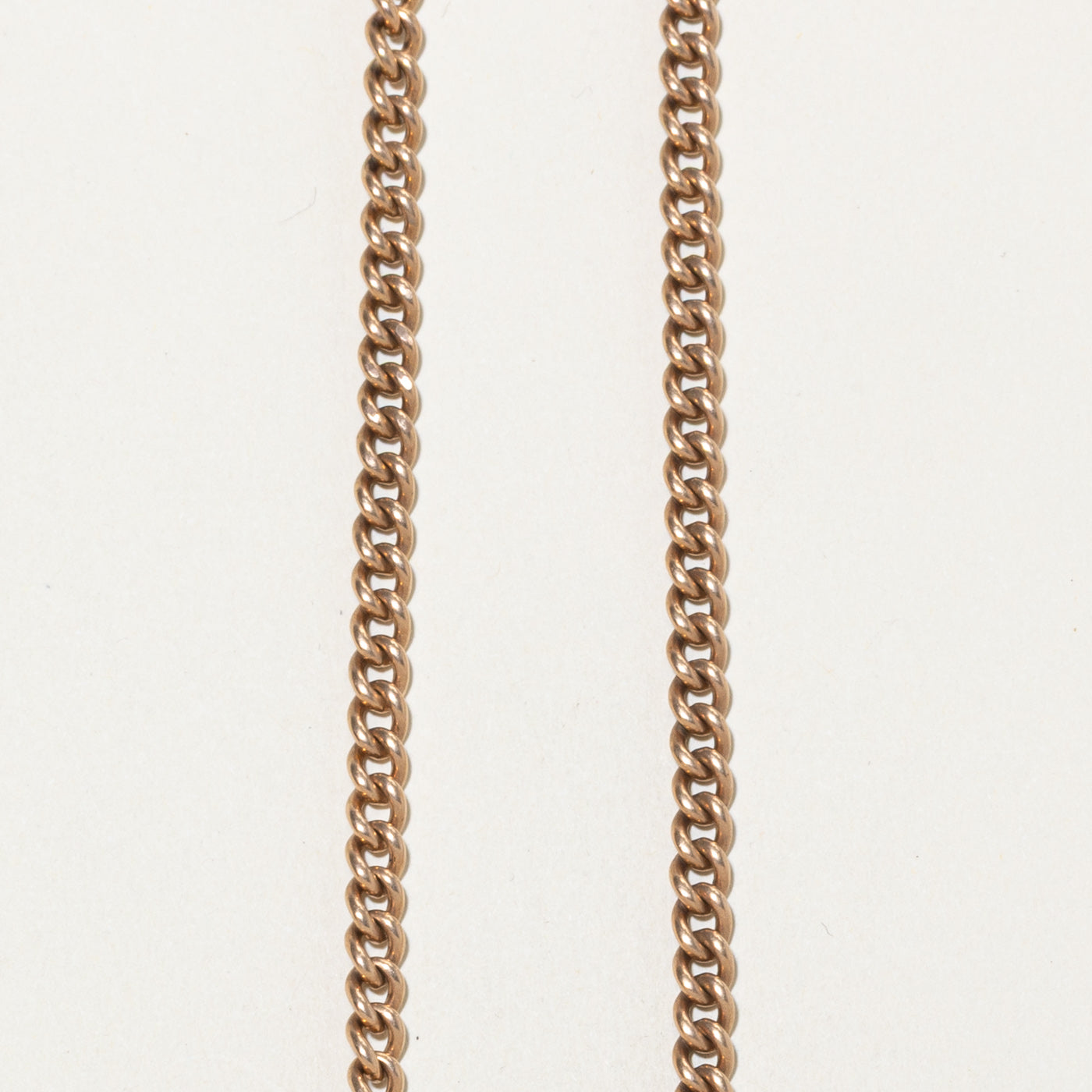 14k Rose Tone Gold Curb Link Watch Chain | 17"