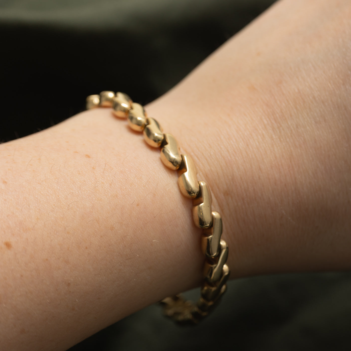 Bracelet chaîne San Marco modifiée en or jaune 14 carats | 18,4 cm