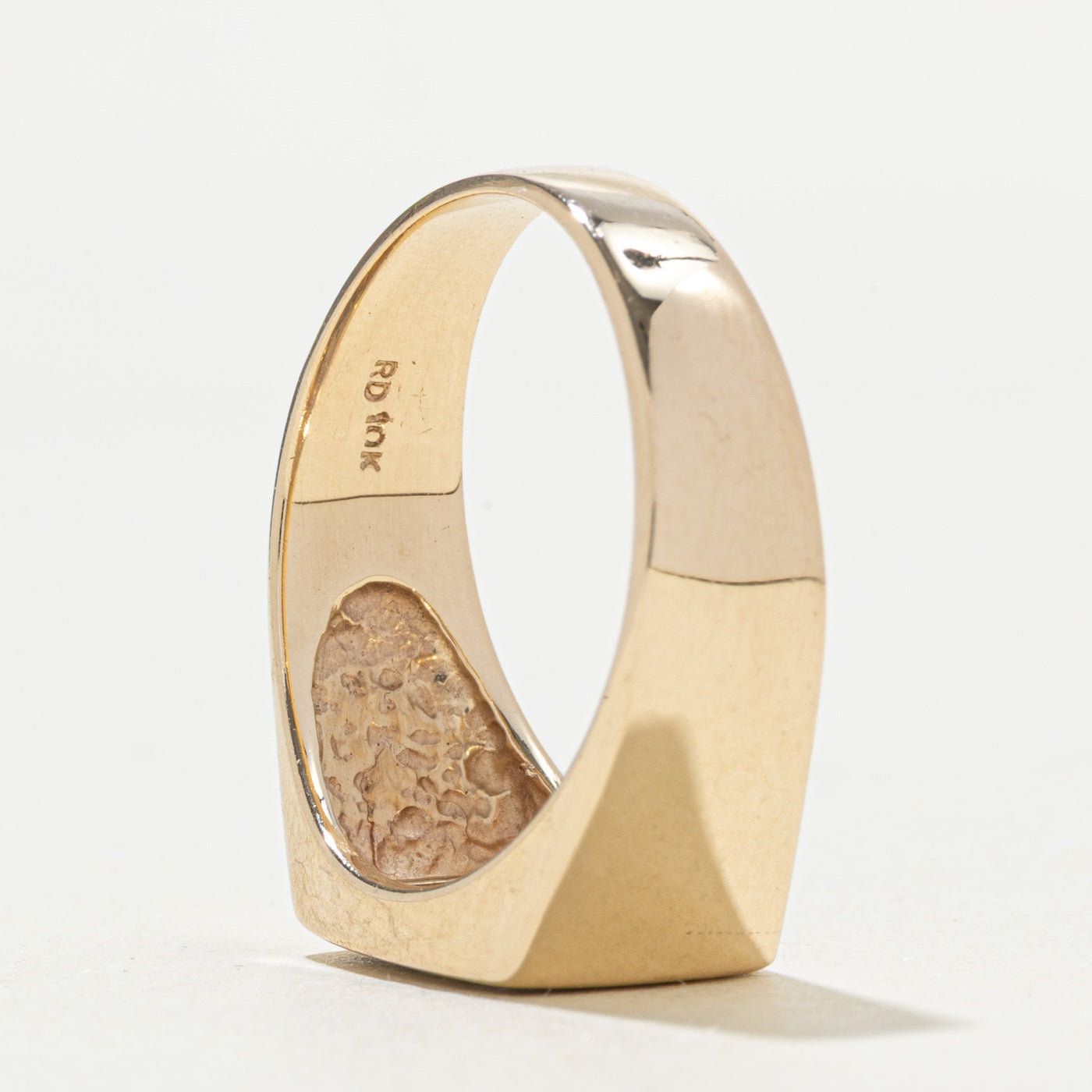 10k Diamond Grid Signet Ring | SZ 9.75