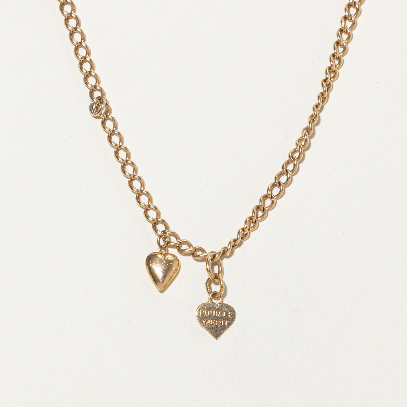 14k Yellow Gold Heart Charm Toggle Watch Chain | 8"