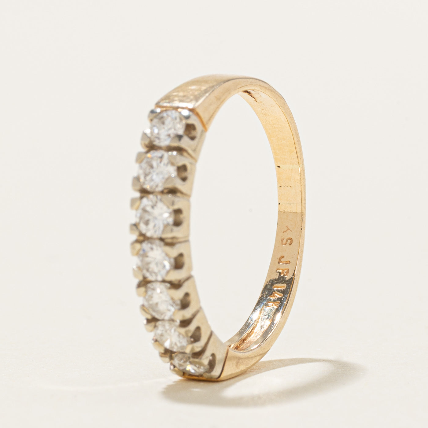 Alliance semi-éternité en or 14 carats « Birks » sertie de diamants | 0,50 ct au total | Taille 6,25