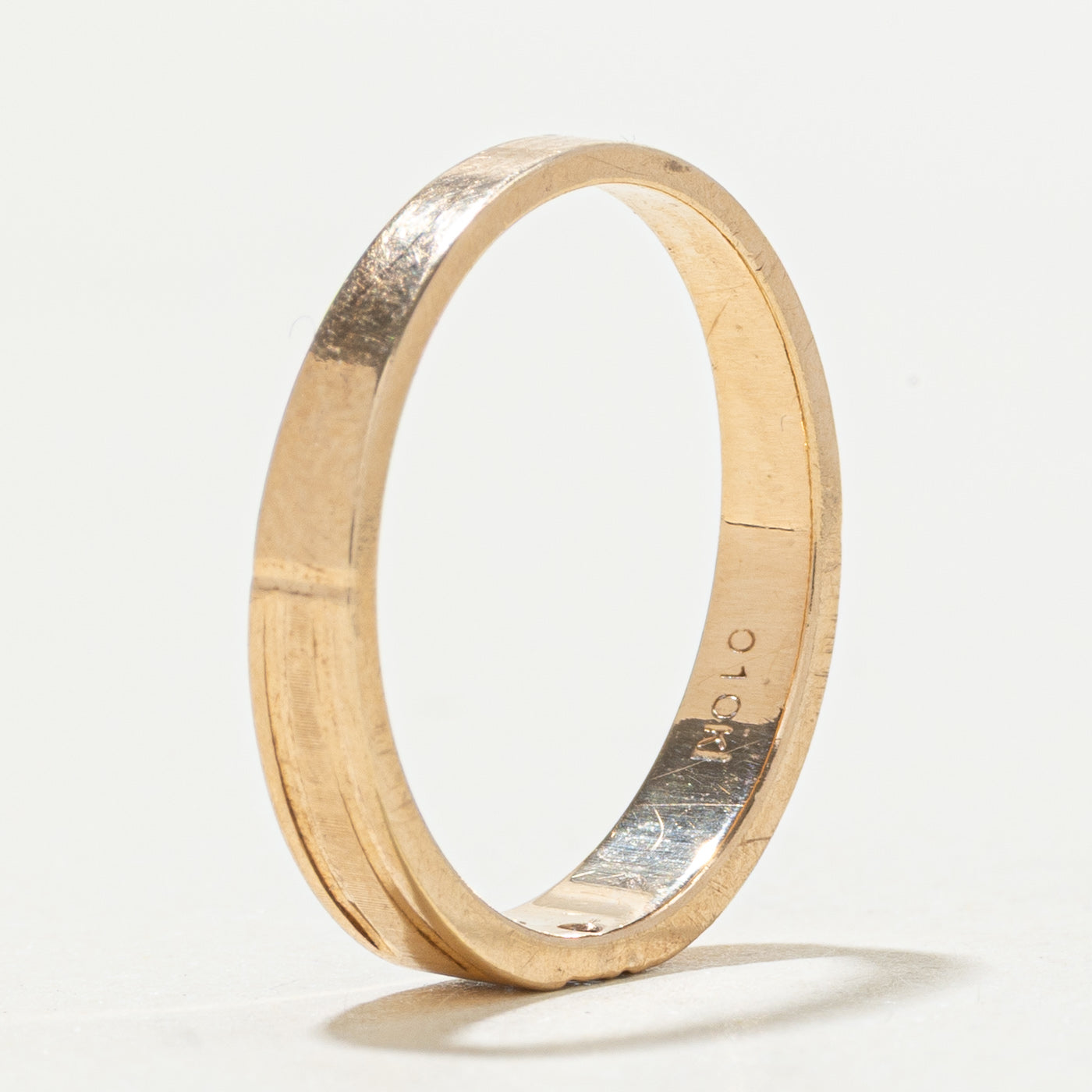 10k Two Stone Diamond Grooved Band | SZ 6