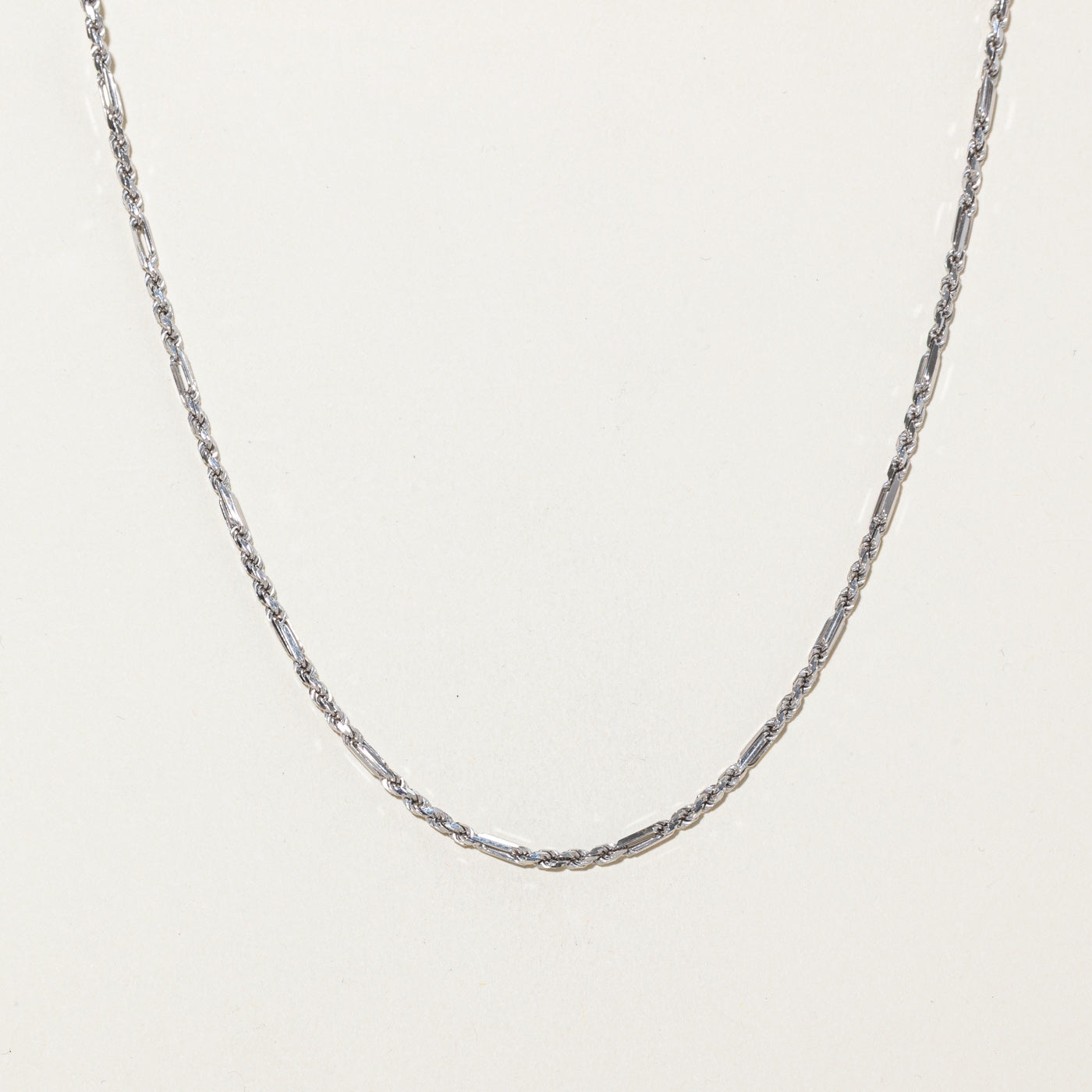 14k White Gold Modified Rope Chain | 18"