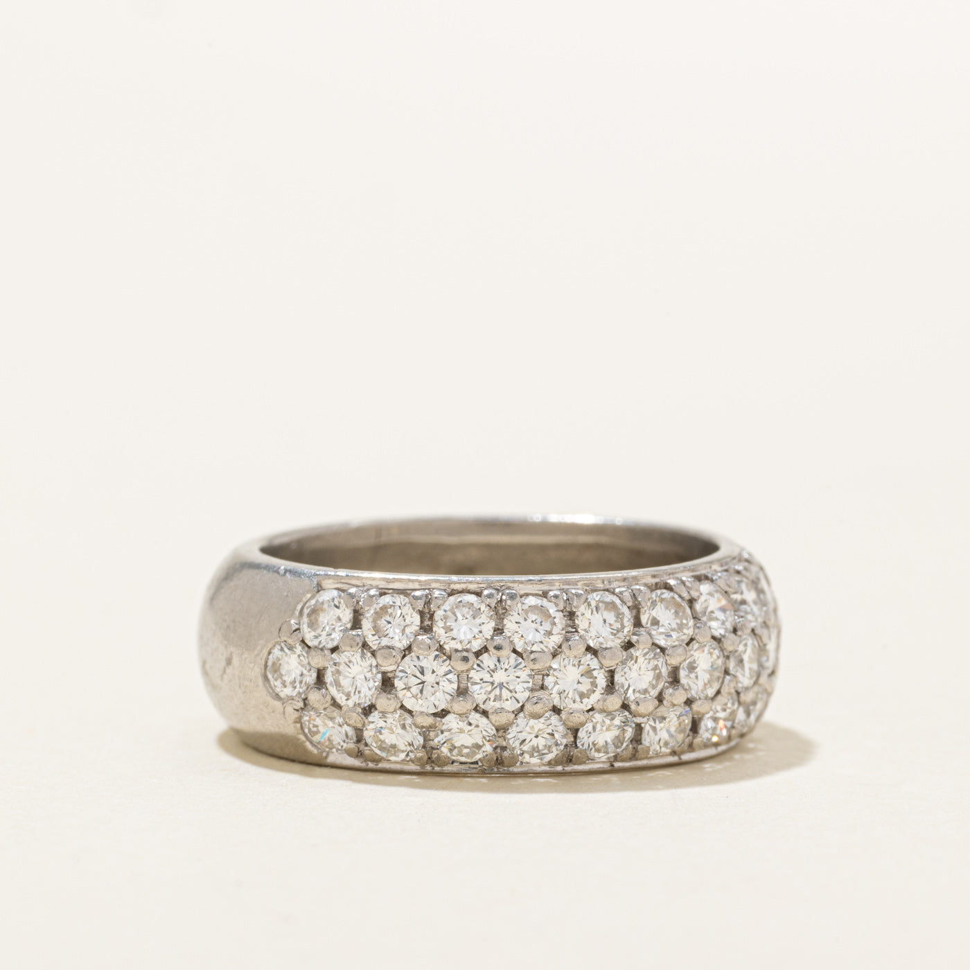 Platinum Pavé Set Semi Eternity Diamond Band | 1.85ctw | SZ 8.25