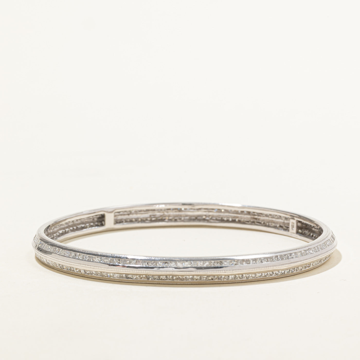 14k Princess Cut Diamond Bangle Bracelet | 20.70ctw