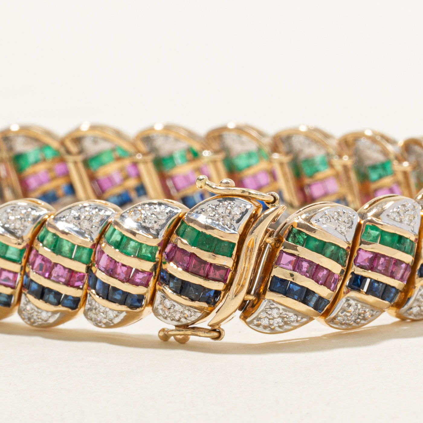 14k Multi Gemstone & Diamond Bracelet | 13.88ctw, 0.92ctw