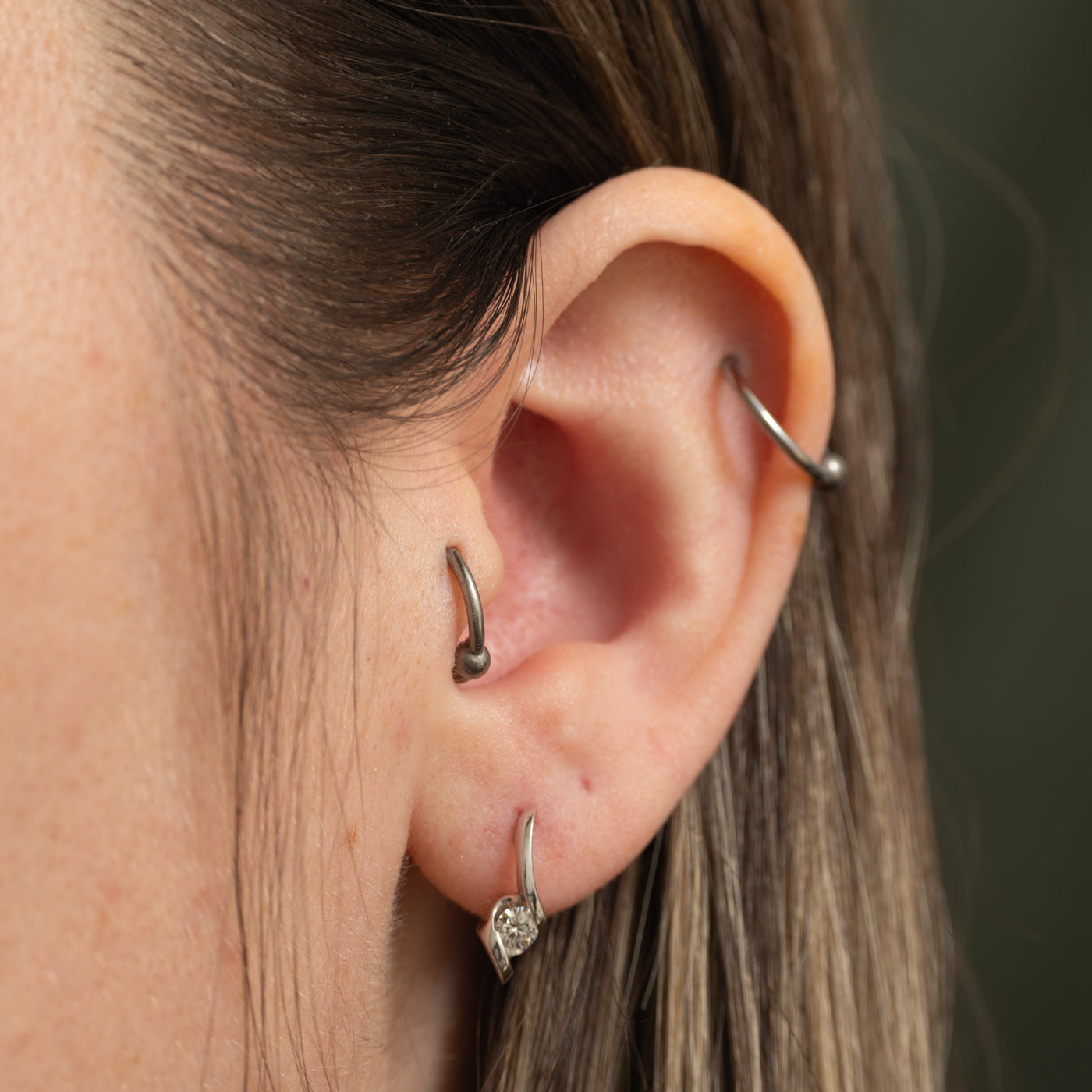 18k Tension Set Diamond Stud Earrings | 0.24ctw