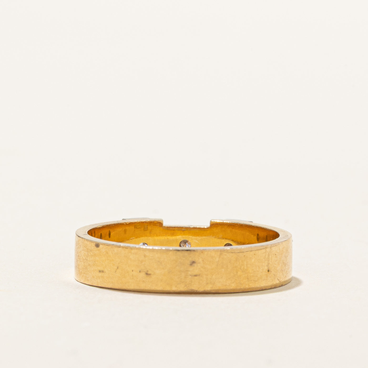 10K Diamond Geometric Milgrain Band | SZ 6.25