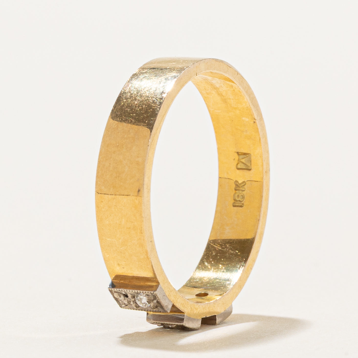 10K Diamond Geometric Milgrain Band | SZ 6.25