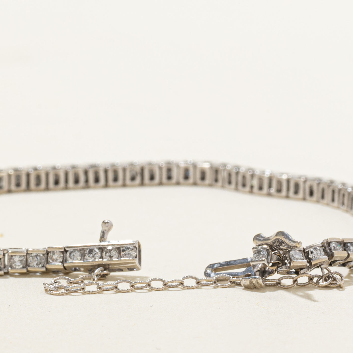 14k Channel Set Diamond Tennis Bracelet | 1.64ctw