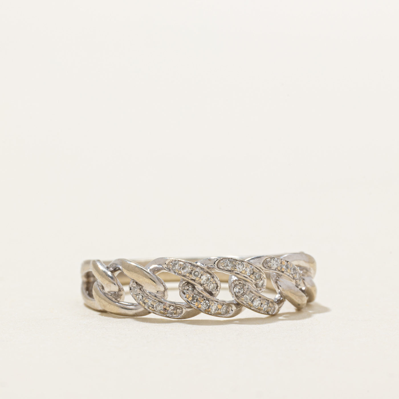 10K Diamond Chain Link Ring | SZ 7.0