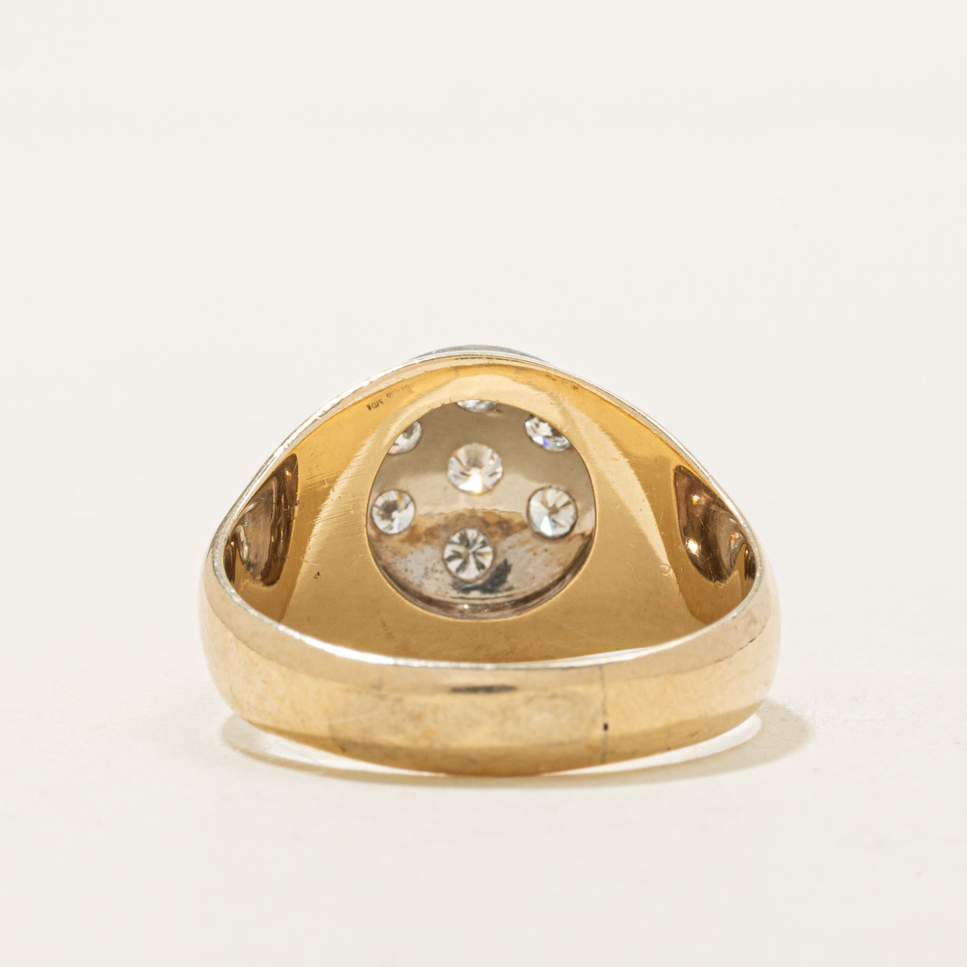 10k Diamond Circle Cluster Signet Ring | 0.55ctw | SZ 11.25