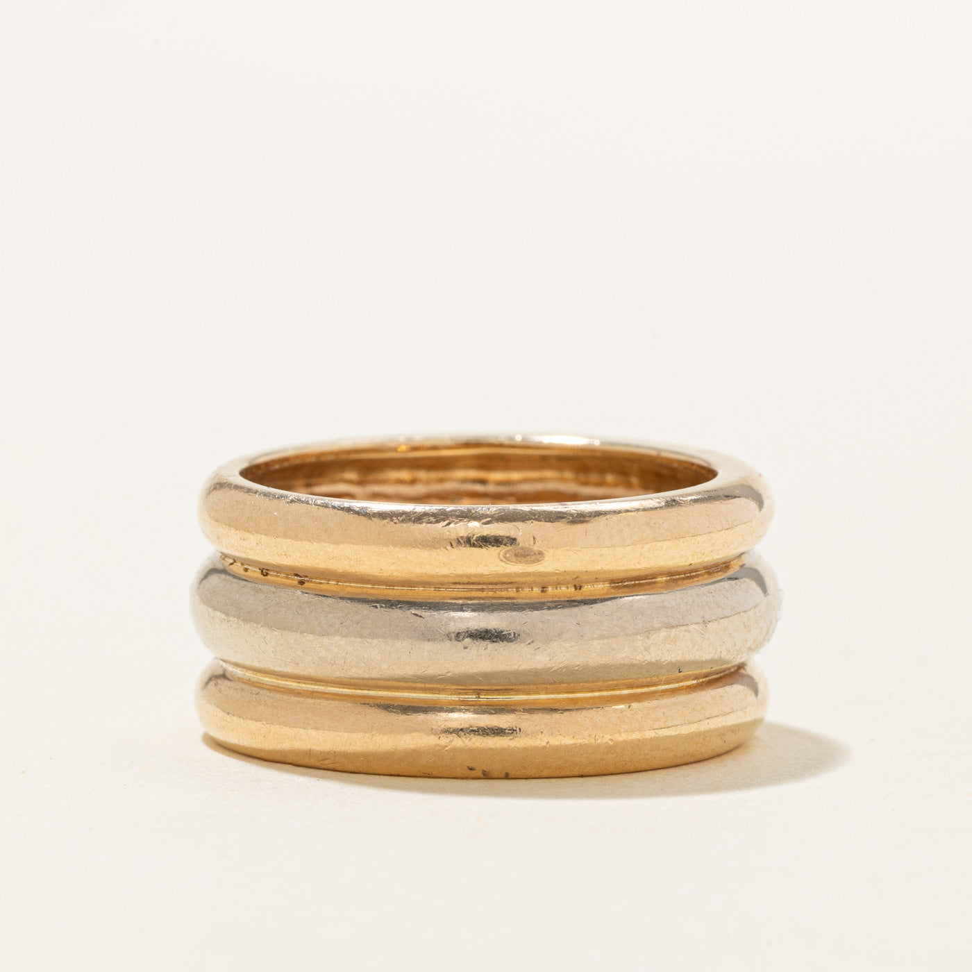 14K Yellow Gold Diamond Grooved Band | 0.75ctw | SZ 8.25