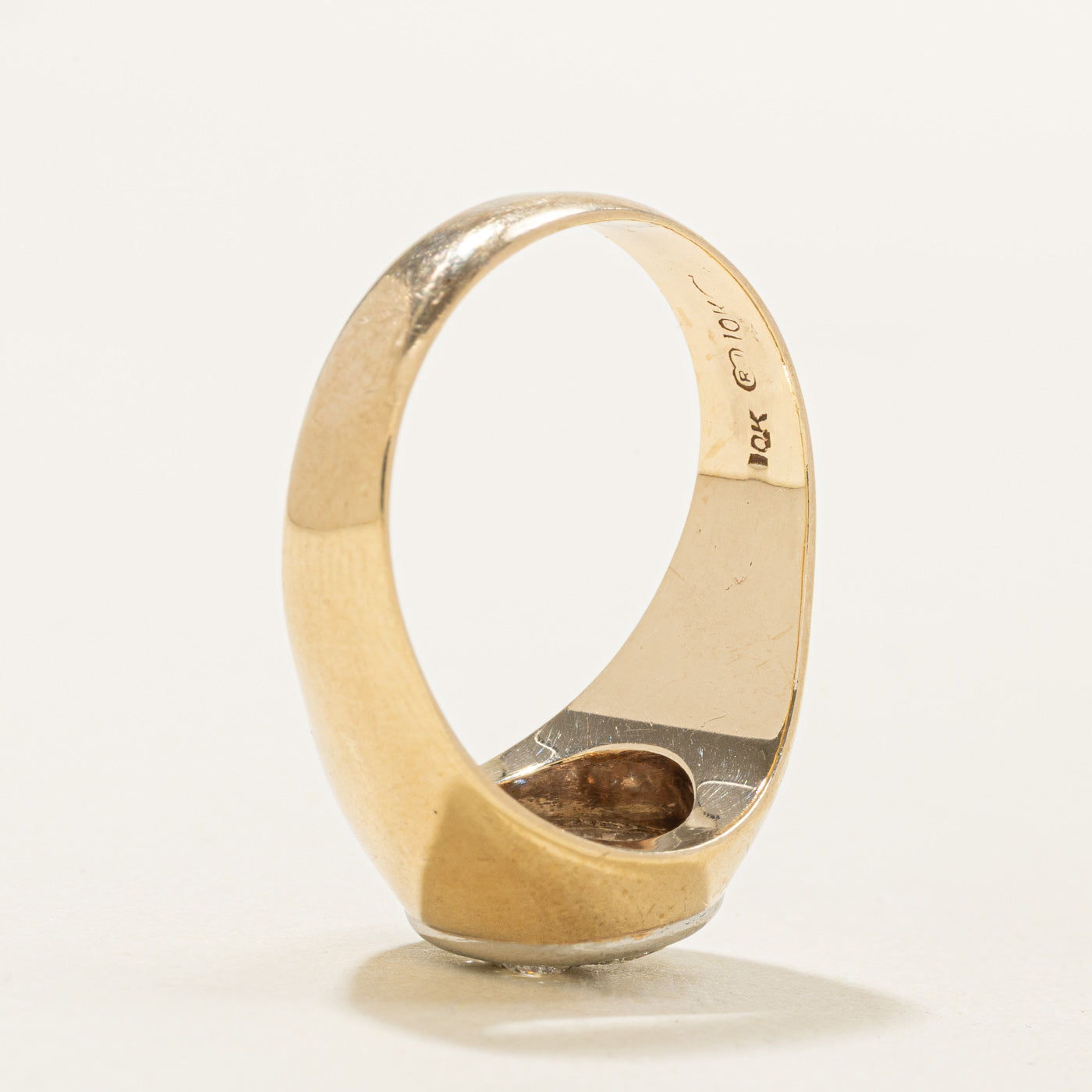 10k Diamond Circle Cluster Signet Ring | 0.55ctw | SZ 11.25