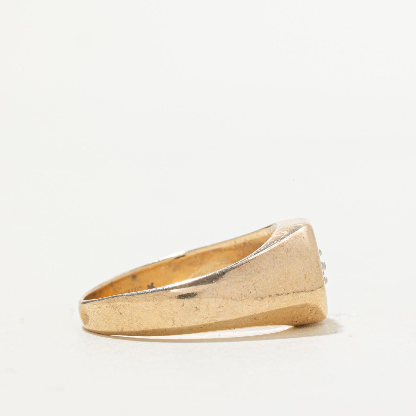 10k Diamond Geometric Signet Ring | 0.08ctw | SZ 10.5