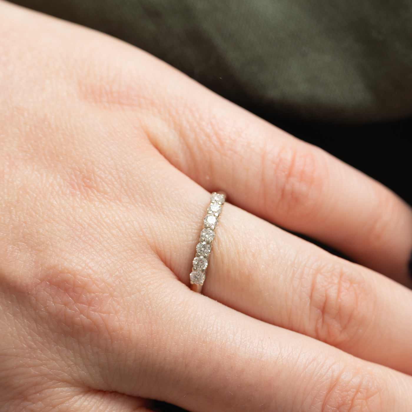 14K White Gold Seven Stone Diamond Band | 0.31ctw | SZ 6.5