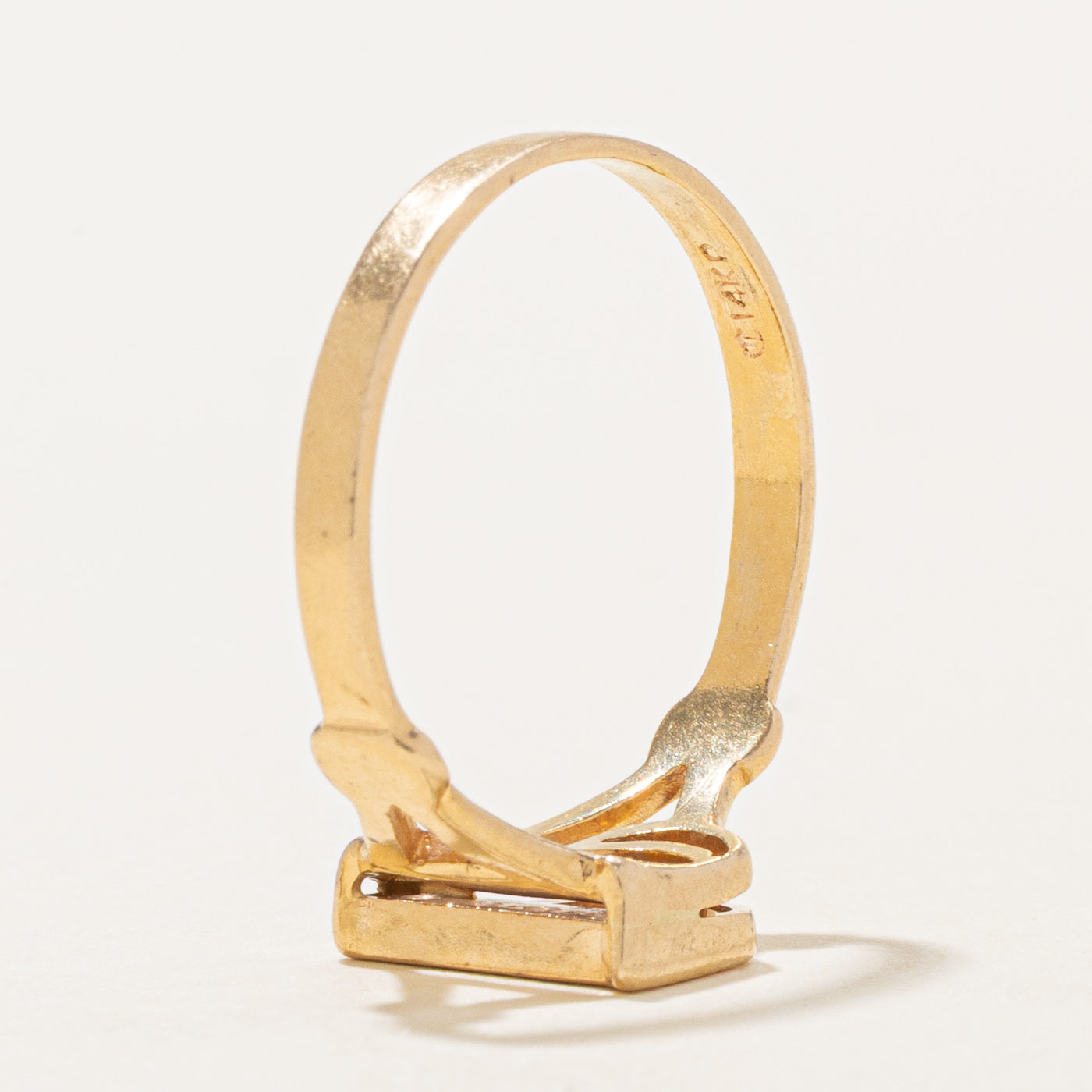 14K Yellow Gold Diamond "P" Initial Ring | SZ 6.5
