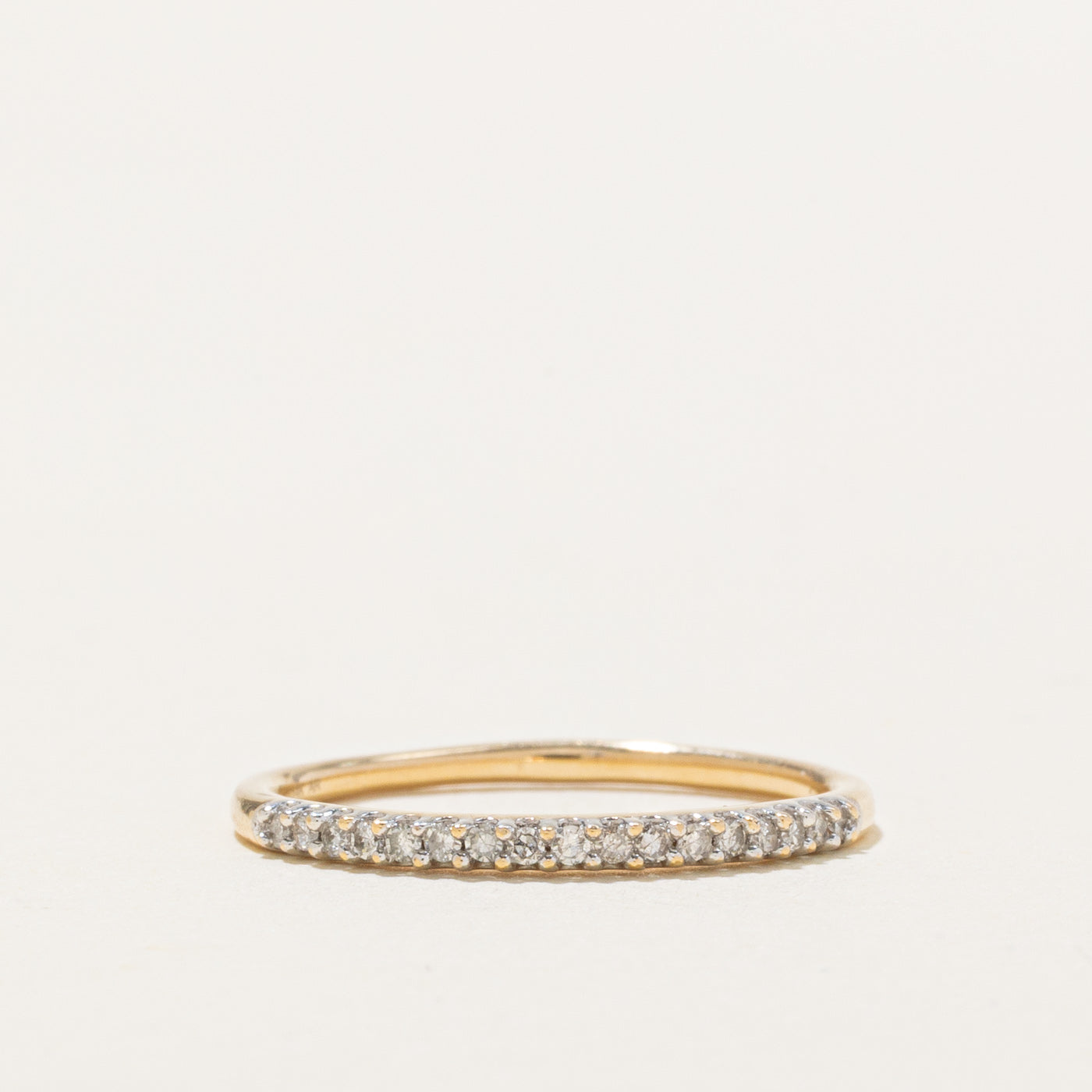 14k Yellow Gold Semi Eternity Diamond Band | SZ 6.0