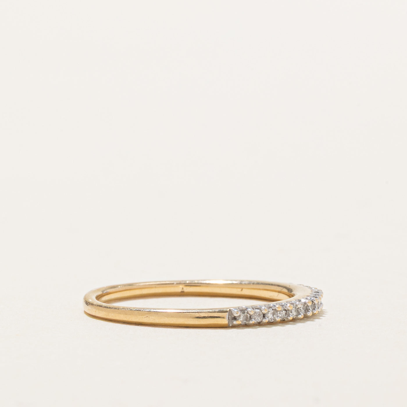 14k Yellow Gold Semi Eternity Diamond Band | SZ 6.0