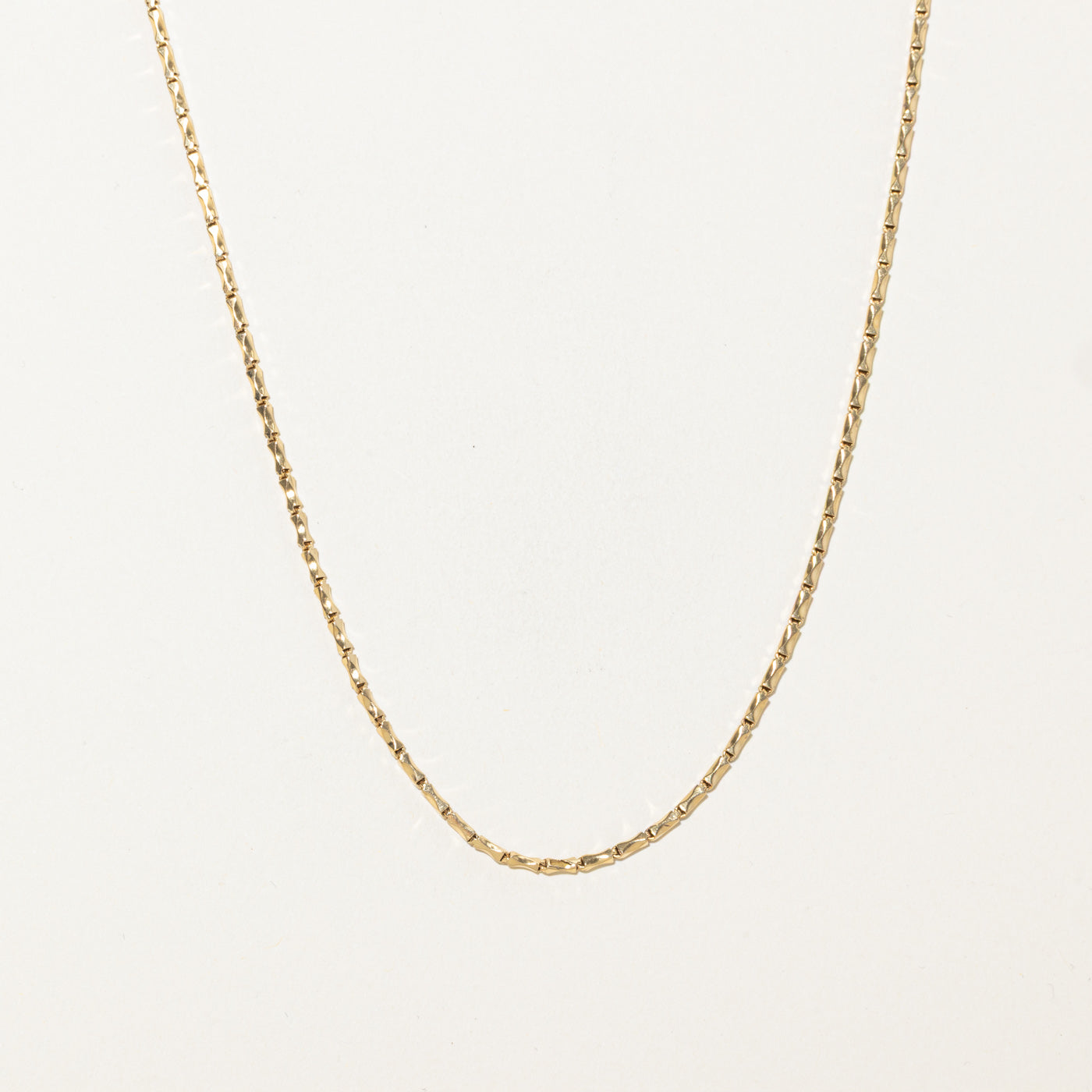 18k Yellow Gold Textured Bead Chain | 21"