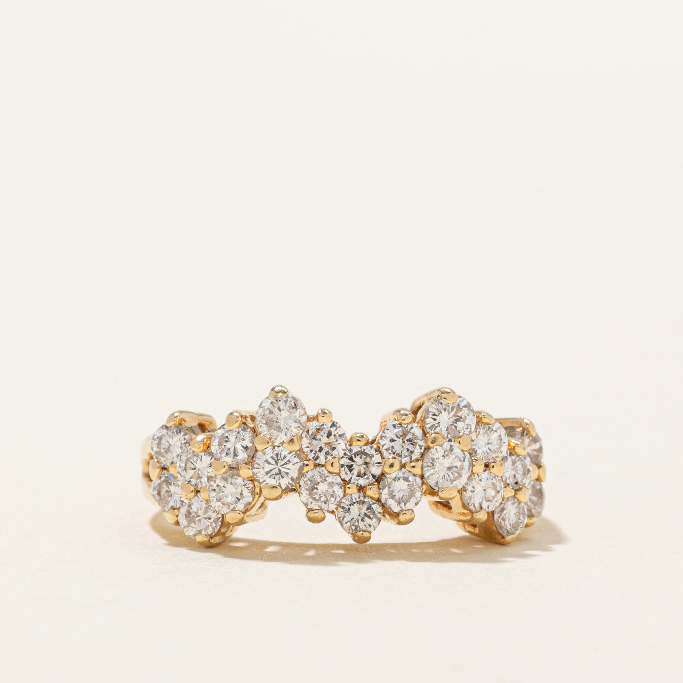 14K Double Row Diamond Zigzag Ring | 0.65ctw | SZ 6.0
