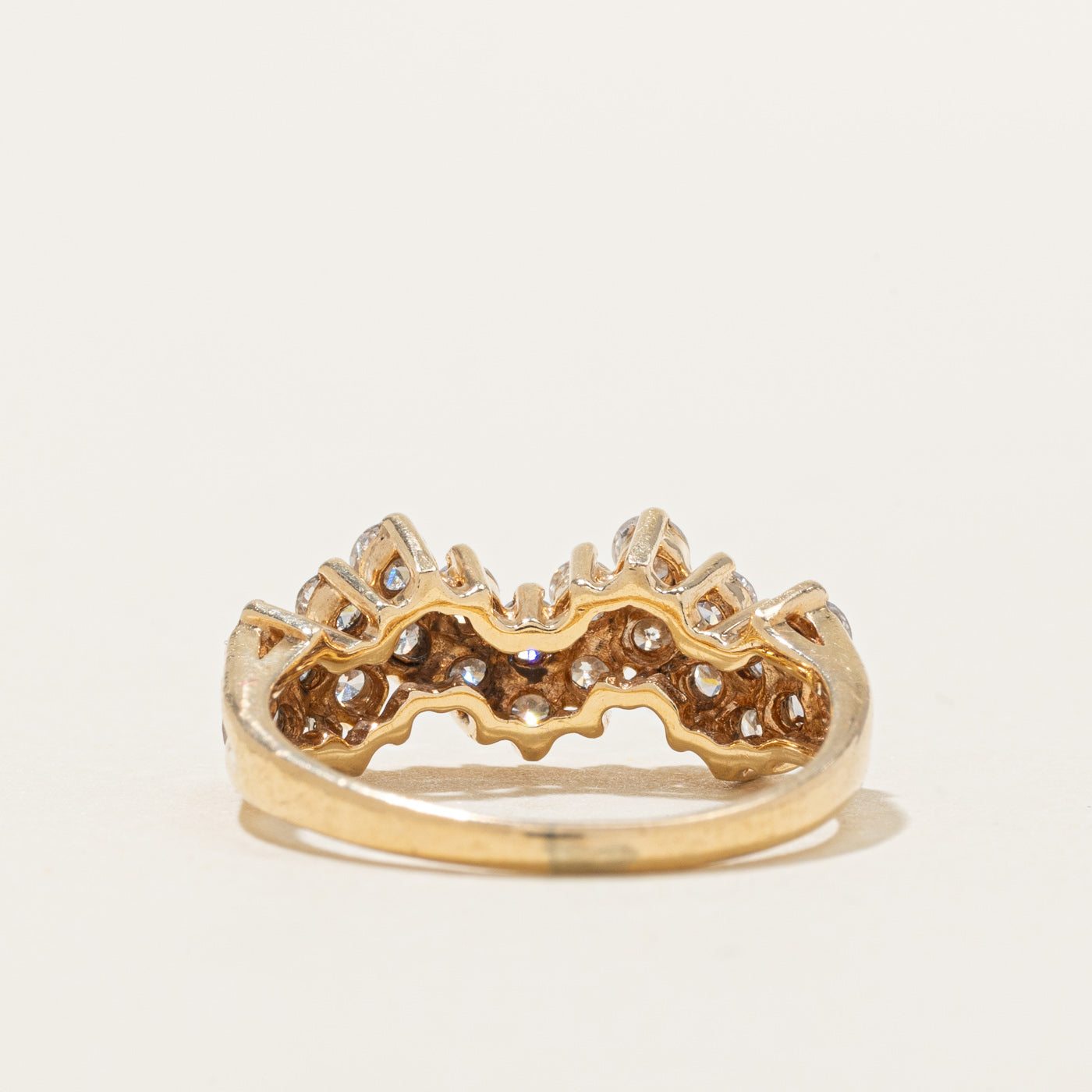 14K Double Row Diamond Zigzag Ring | 0.65ctw | SZ 6.0