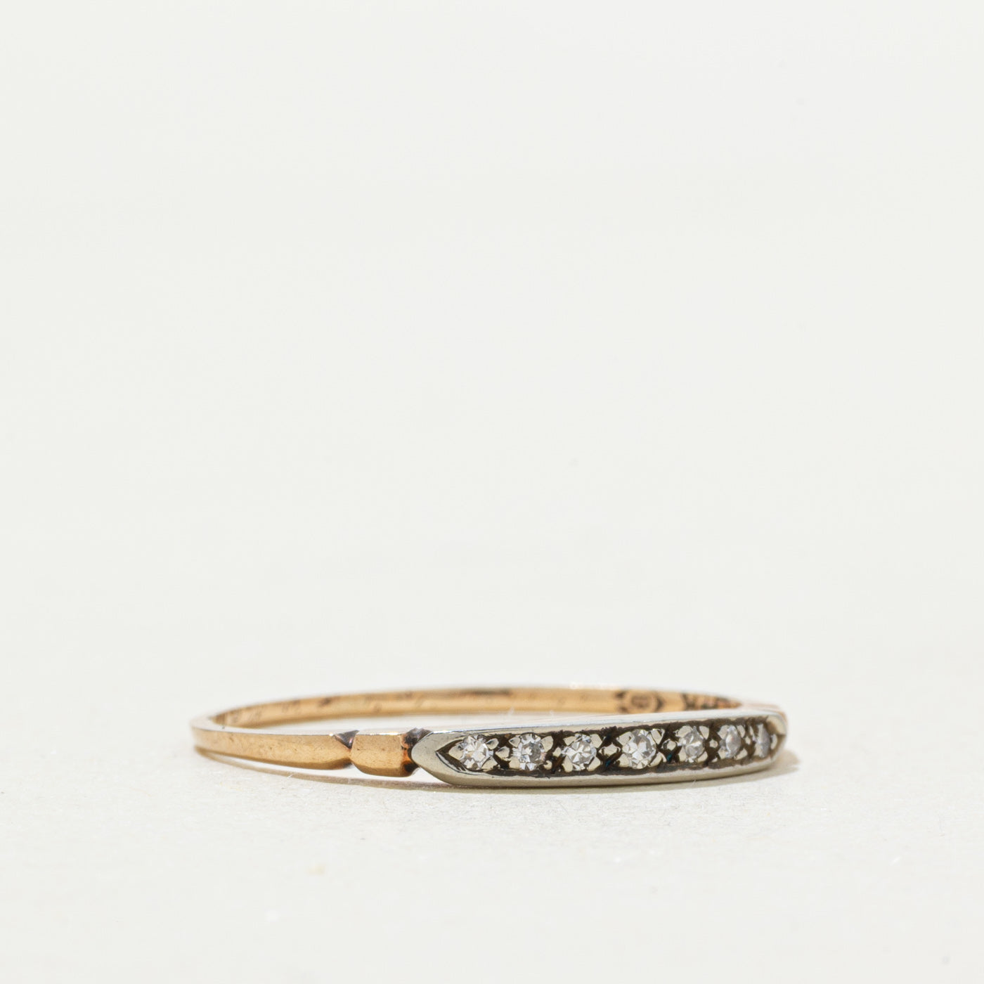 ‘Bluebird’ Vintage Canadian 14k Seven Stone Diamond Band | SZ 5.5
