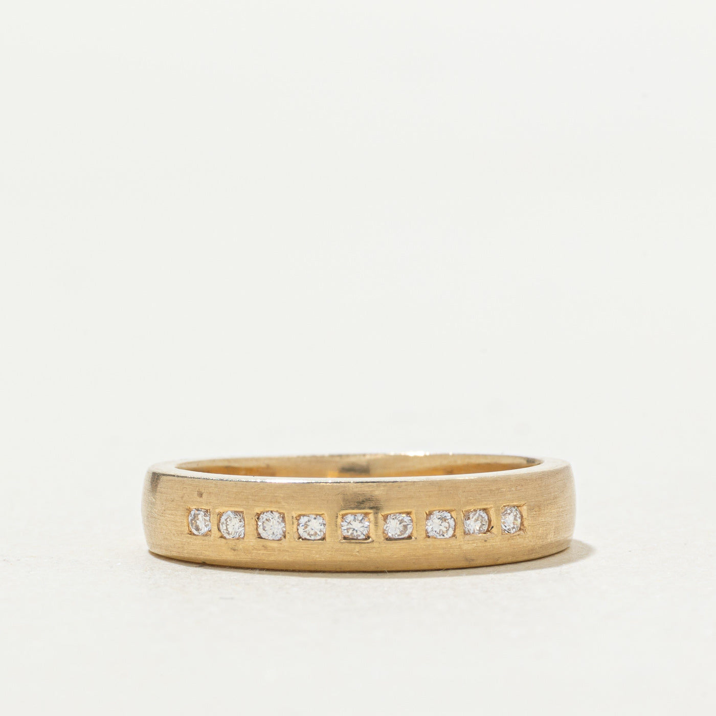 14k Semi Eternity Flush Set Diamond Band | SZ 5.5