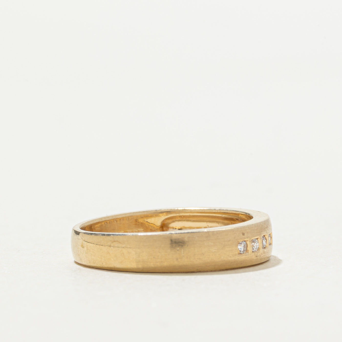 14k Semi Eternity Flush Set Diamond Band | SZ 5.5