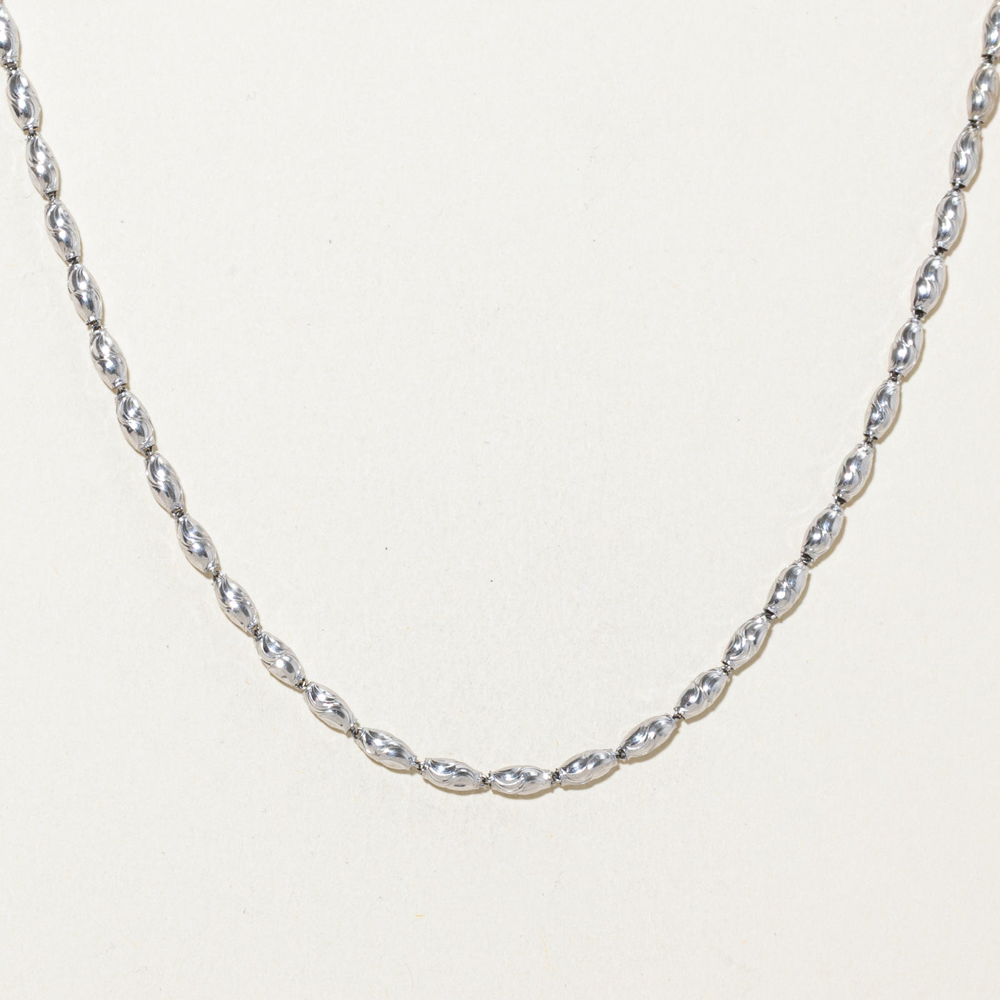 950 Platinum Textured Beaded Chain | 16"