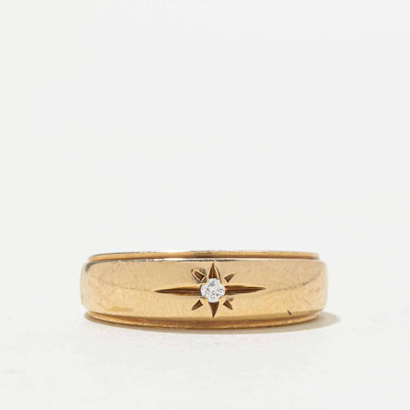 Vintage Canadian 14k Star Set Diamond Band | SZ 6.75