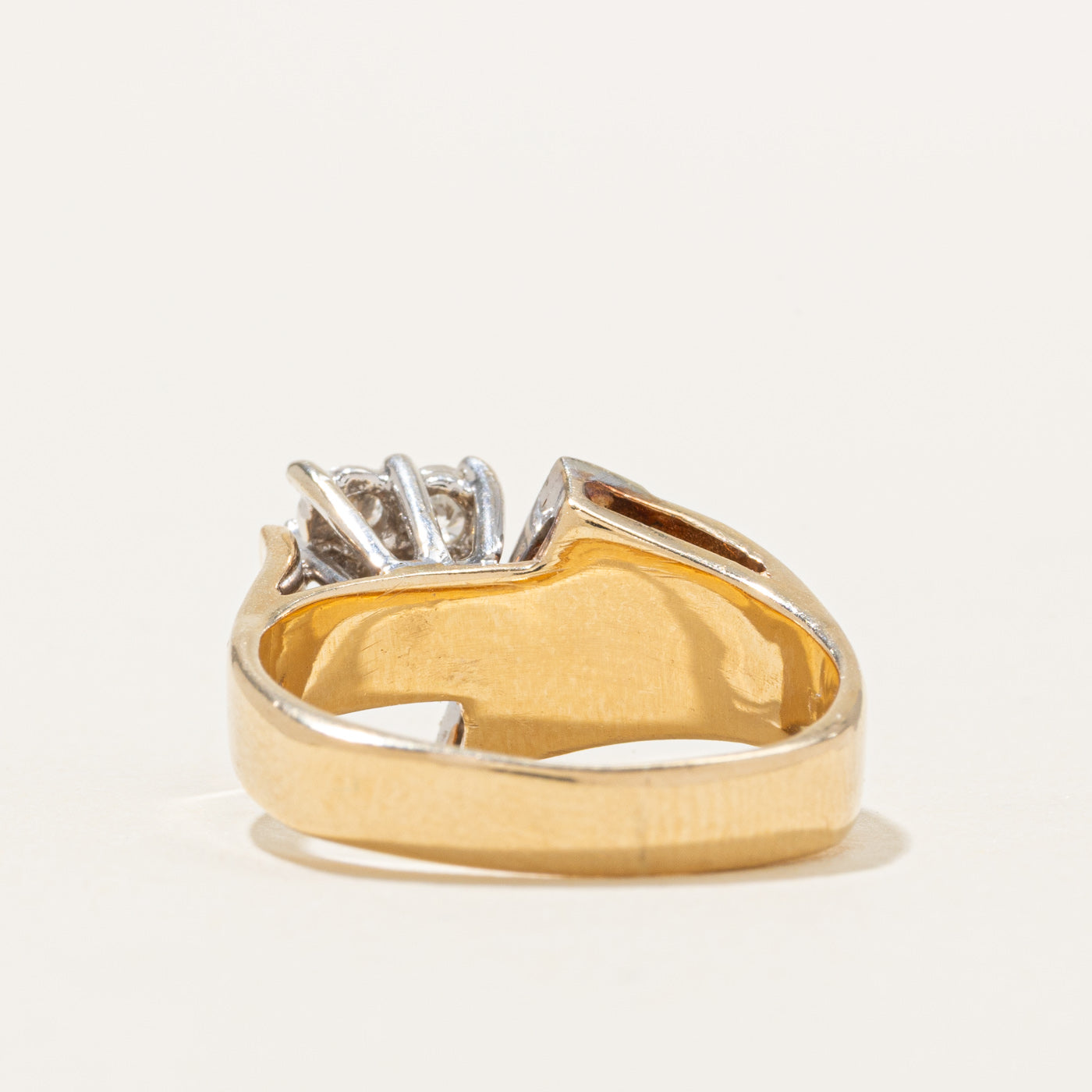 Bague géométrique sertie de diamants en grappe 14 carats | 0,35 ct au total | Taille 6,5