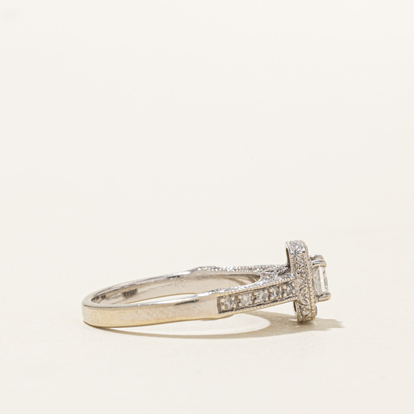 14K Princess Cut Diamond Halo Ring | 0.45ctw | SZ 5.25