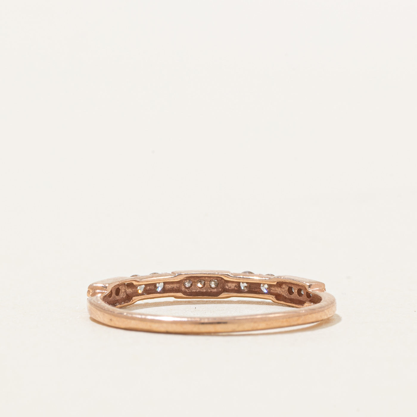 10K Rose Gold Diamond Milgrain Band | SZ 5.0