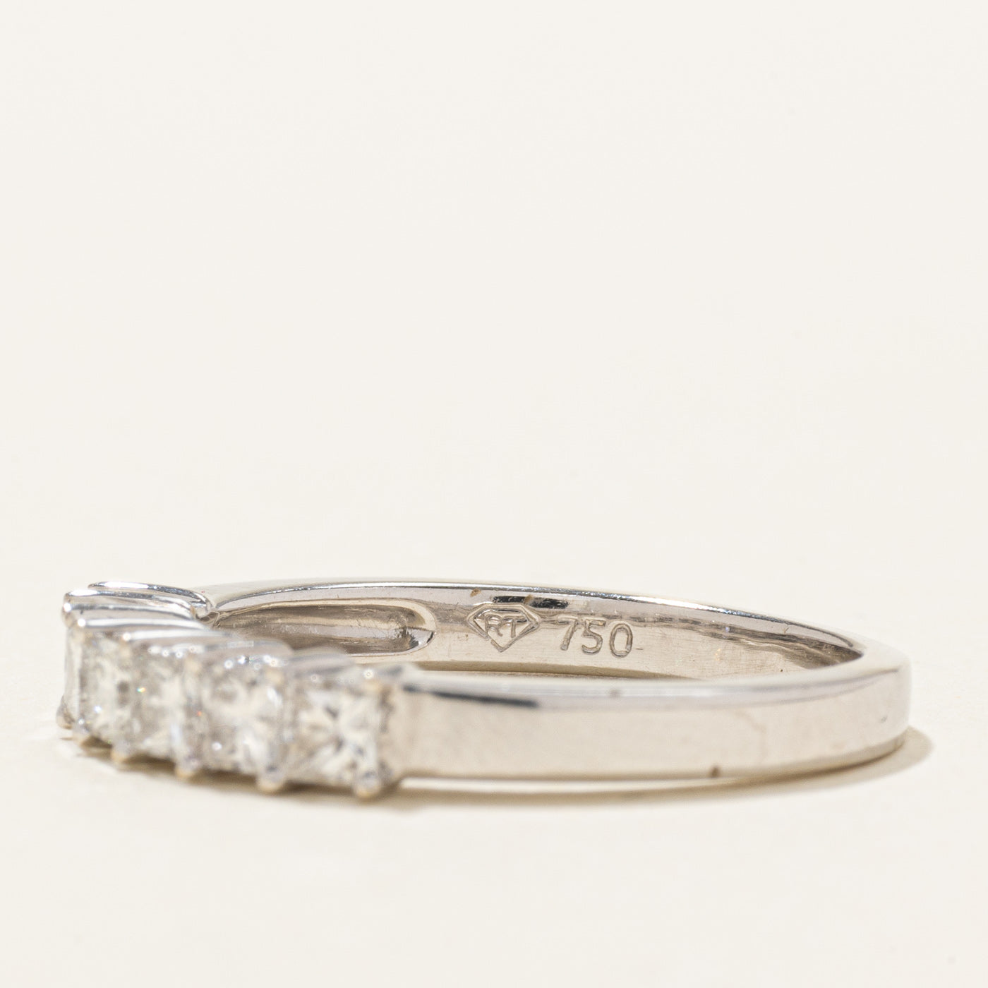 18k Seven Stone Princess Cut Diamond Band | 0.75ctw | SZ 7.5