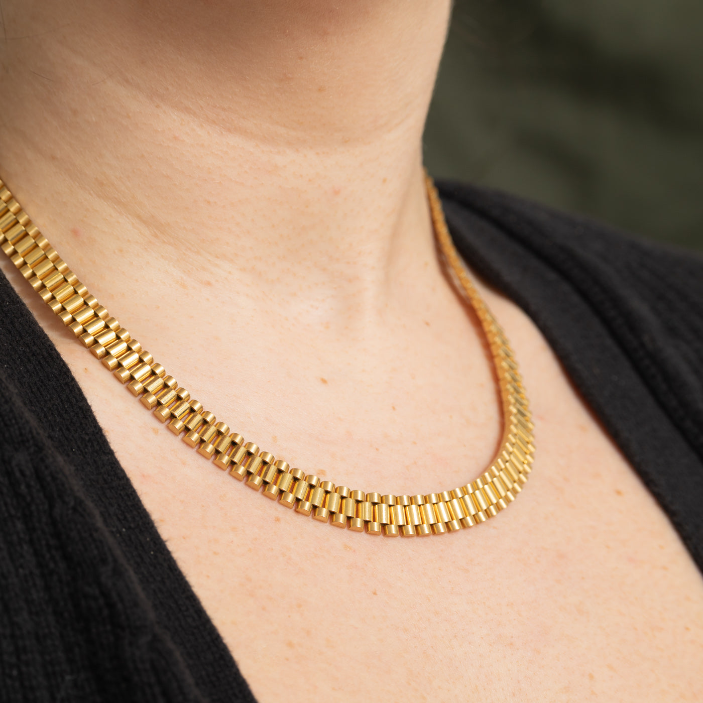 Chaîne à maillons présidentiels en or jaune 18 carats | 45,7 cm