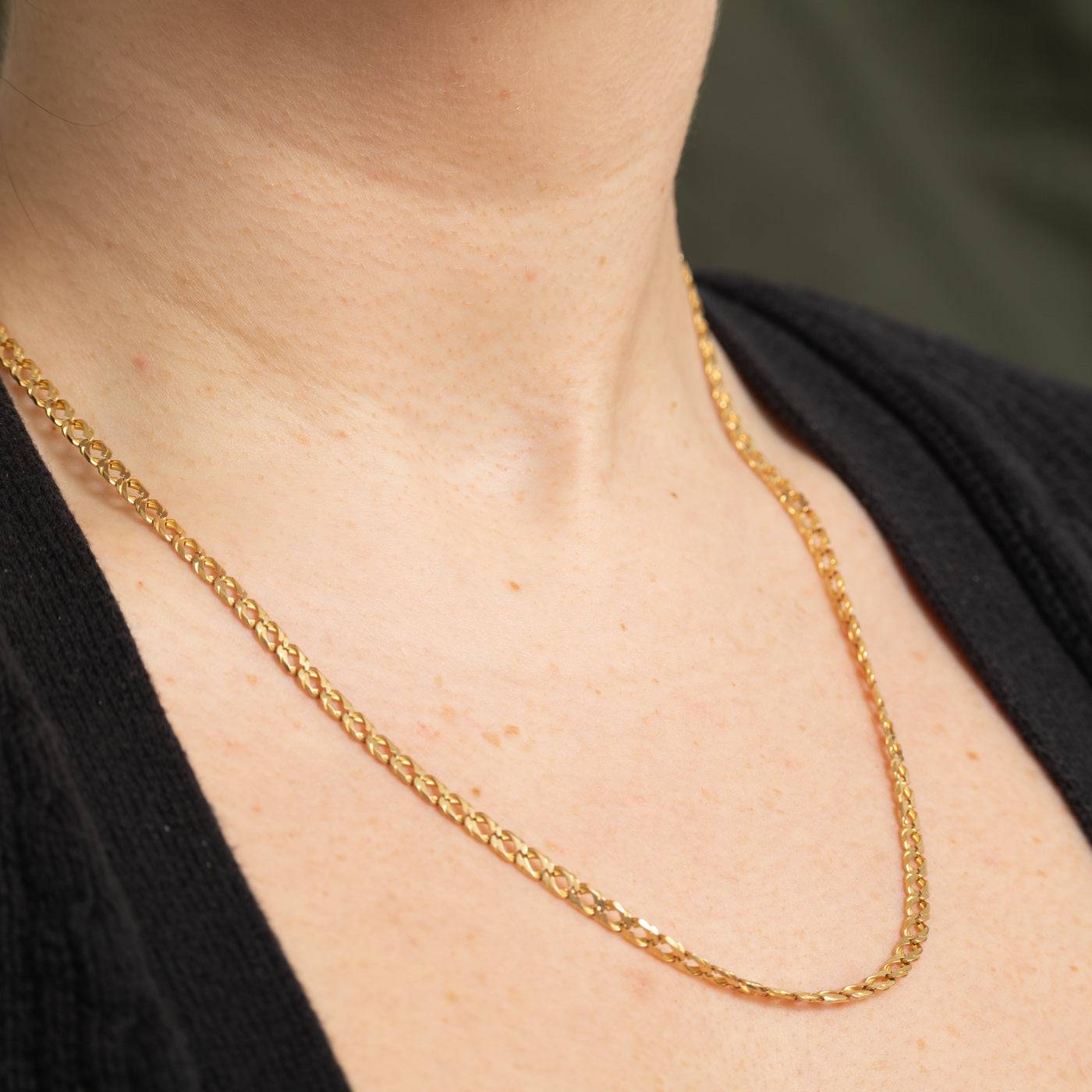 Italian 14k Yellow Gold Curb Link Chain | 21"