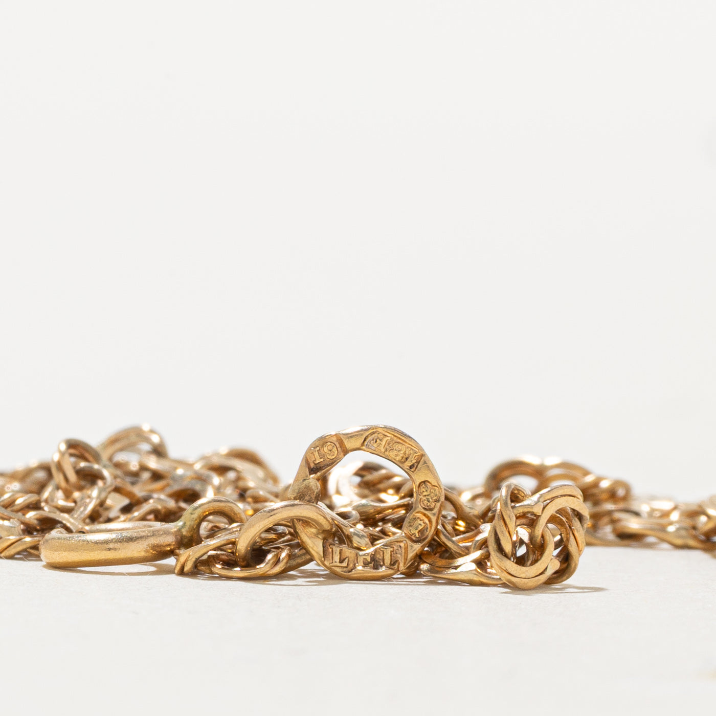 Chaîne à double maillons en or jaune 18 carats Stockholm 1959 | 40,6 cm