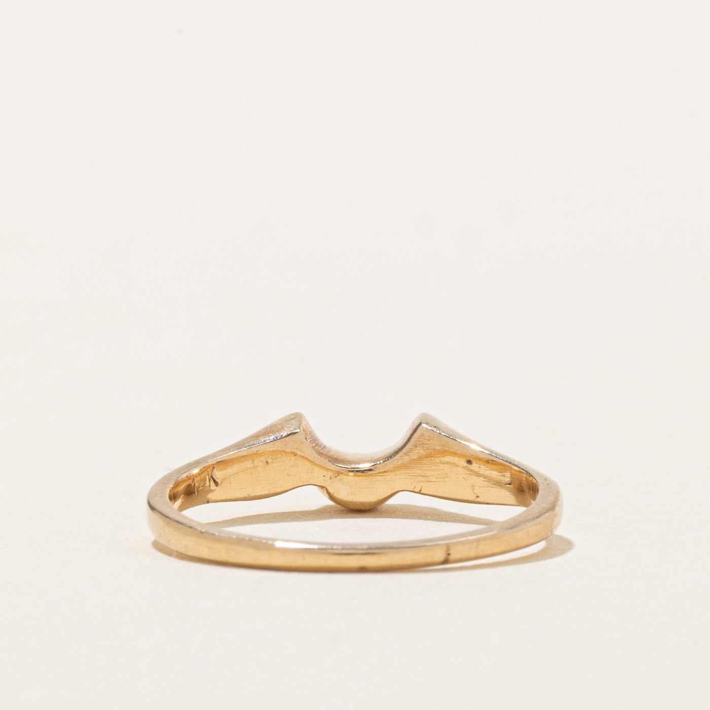 14K Yellow Gold Diamond Scalloped Contour Ring | SZ 3.75