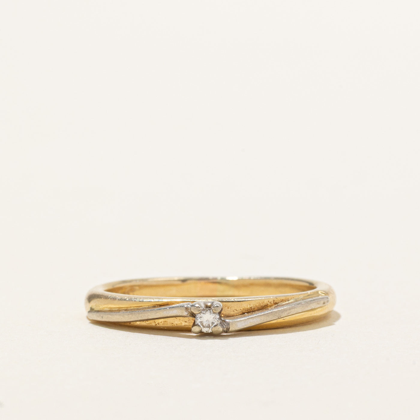 14K Yellow Gold Diamond Petite Ring | SZ 6.5