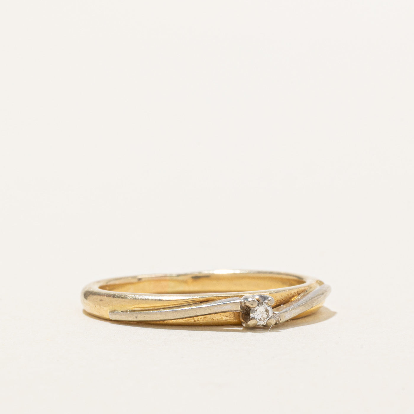 14K Yellow Gold Diamond Petite Ring | SZ 6.5