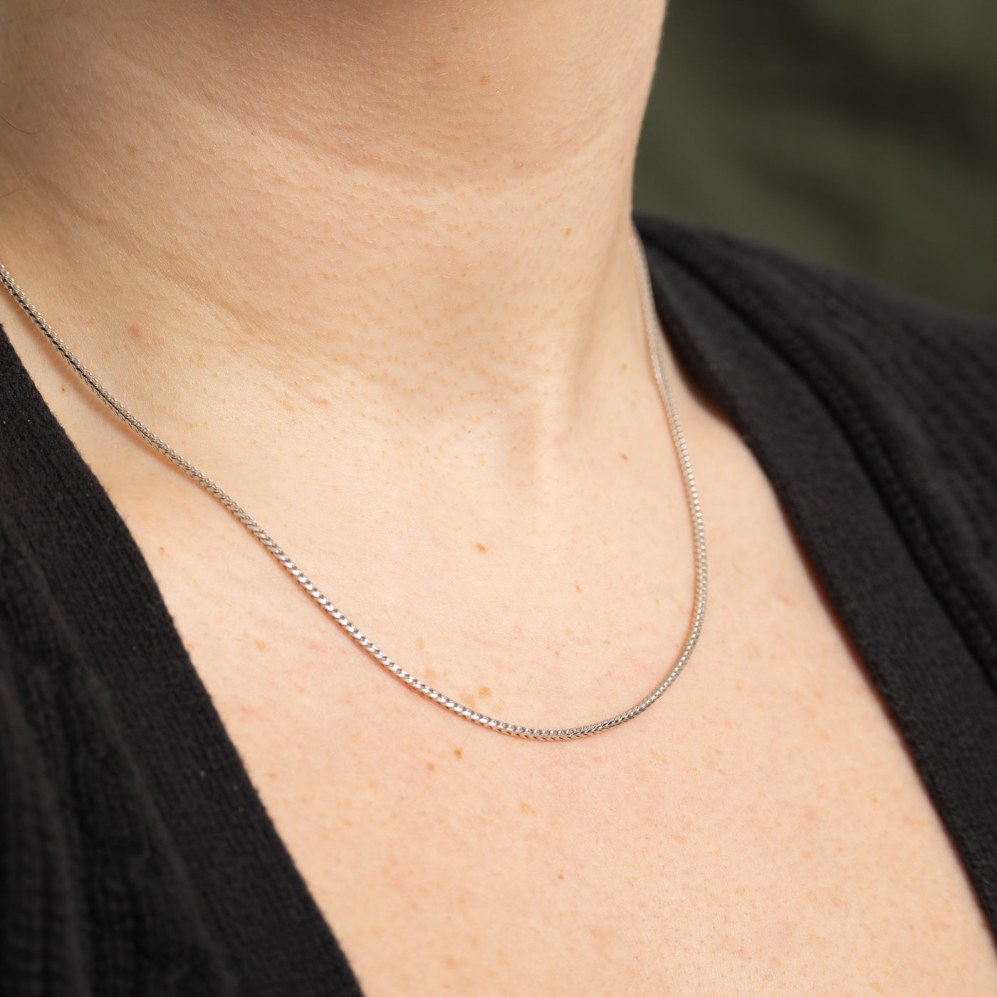 14k White Gold Foxtail Chain | 18"