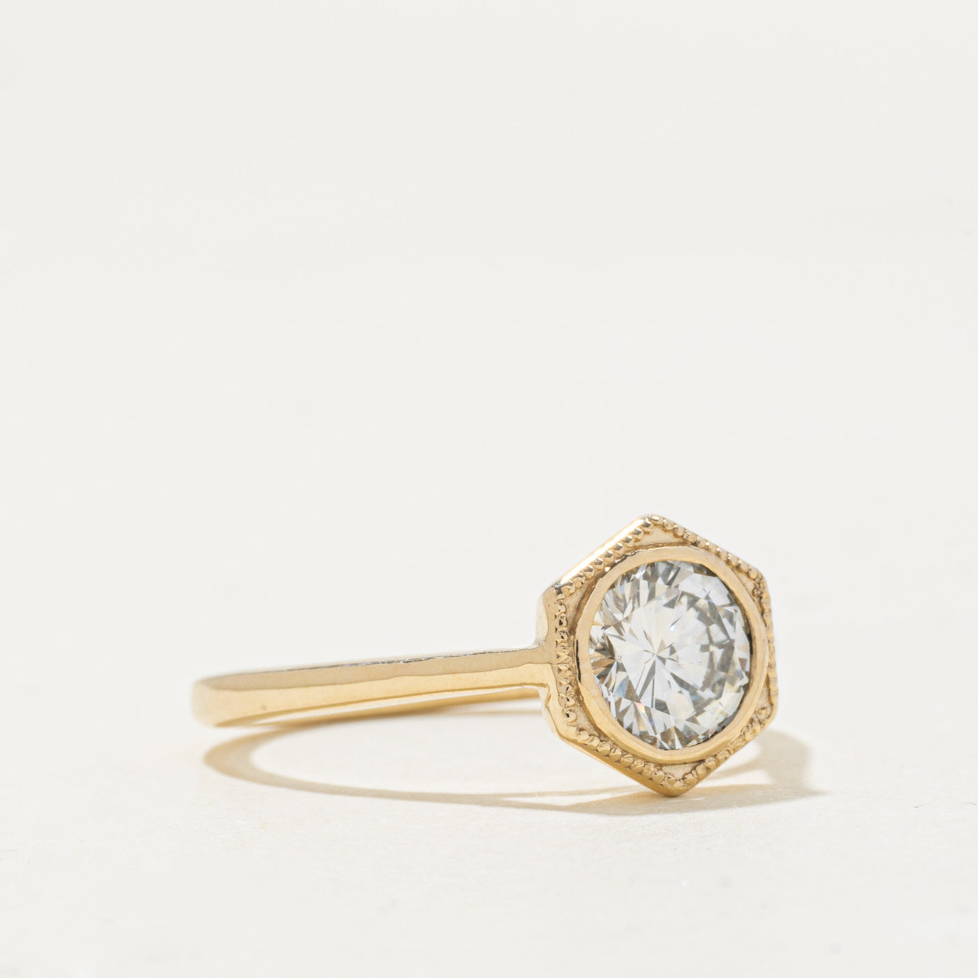 '100 Ways' 14k Yellow Hexagon Diamond Ring | 1.04ct | SZ 7