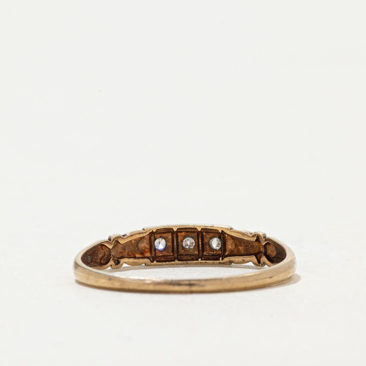 14k Illusion Diamond Textured Band | SZ 6.5