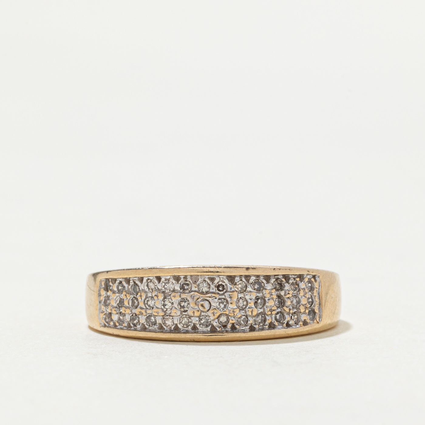 14k Multi Row Semi Eternity Diamond Band | SZ 9