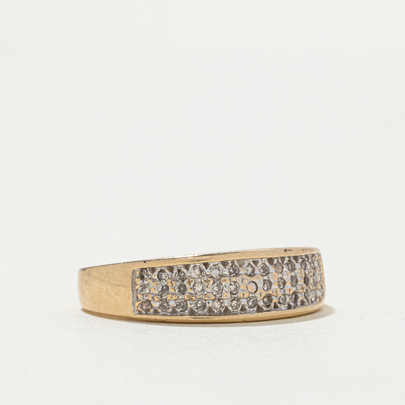 14k Multi Row Semi Eternity Diamond Band | SZ 9
