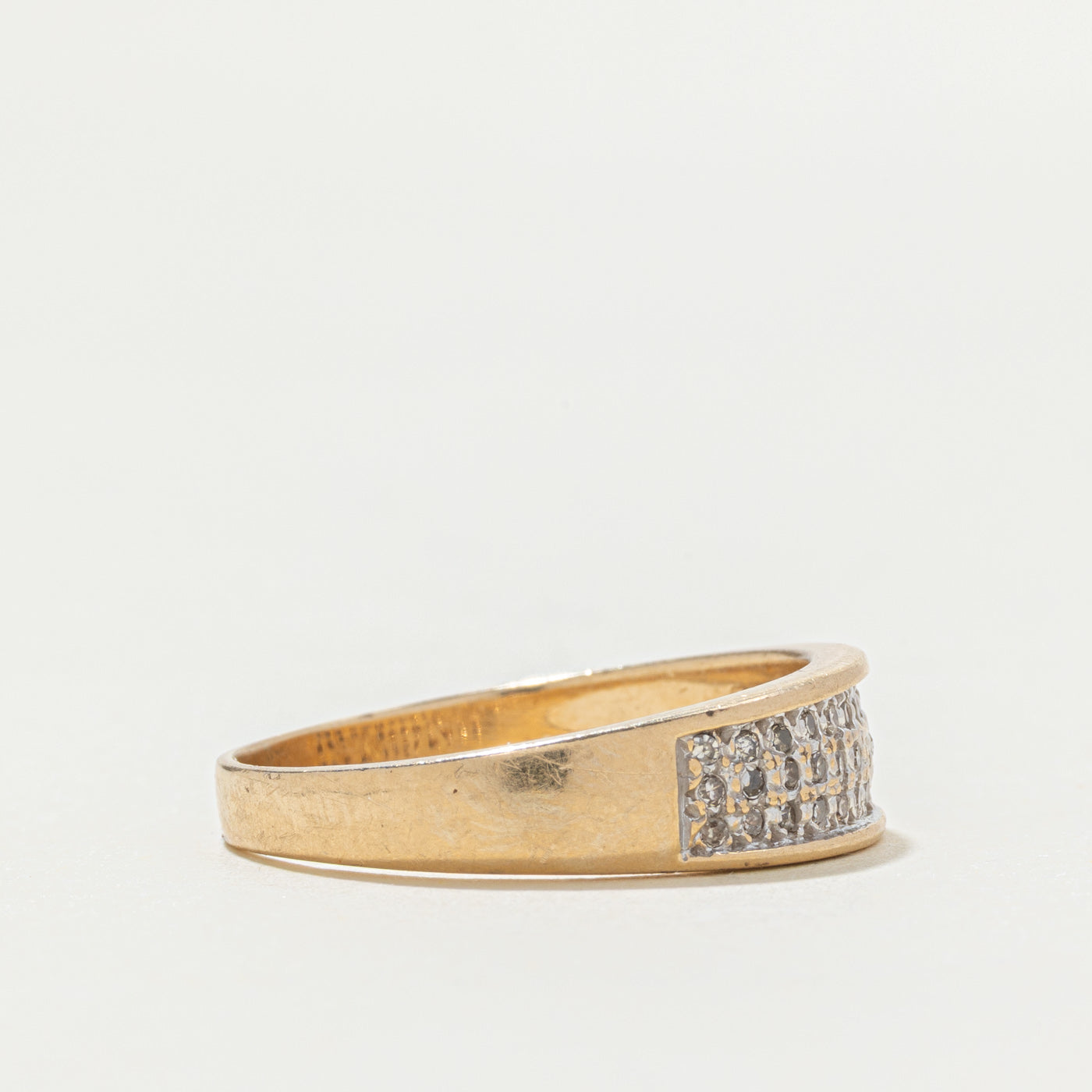 14k Multi Row Semi Eternity Diamond Band | SZ 9