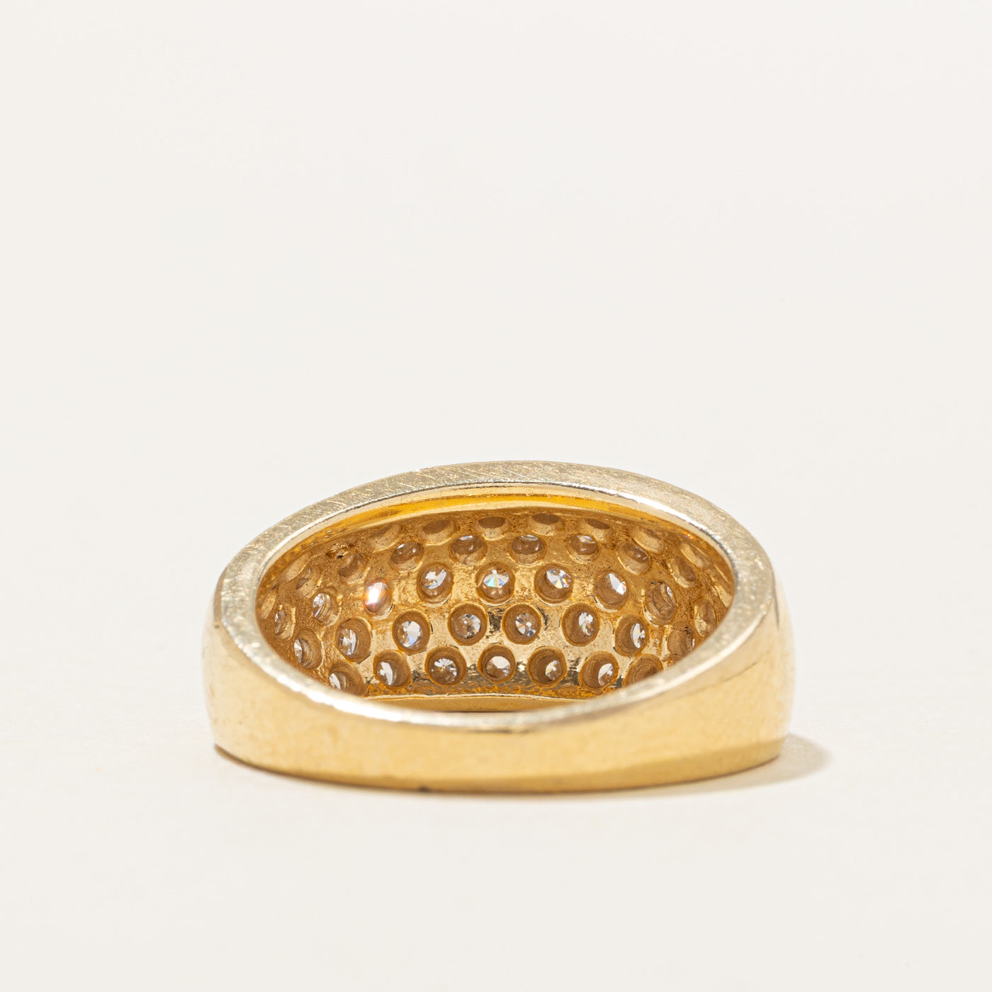 18K Diamond Textured Low Dome Ring | 0.55ctw | SZ 6.0
