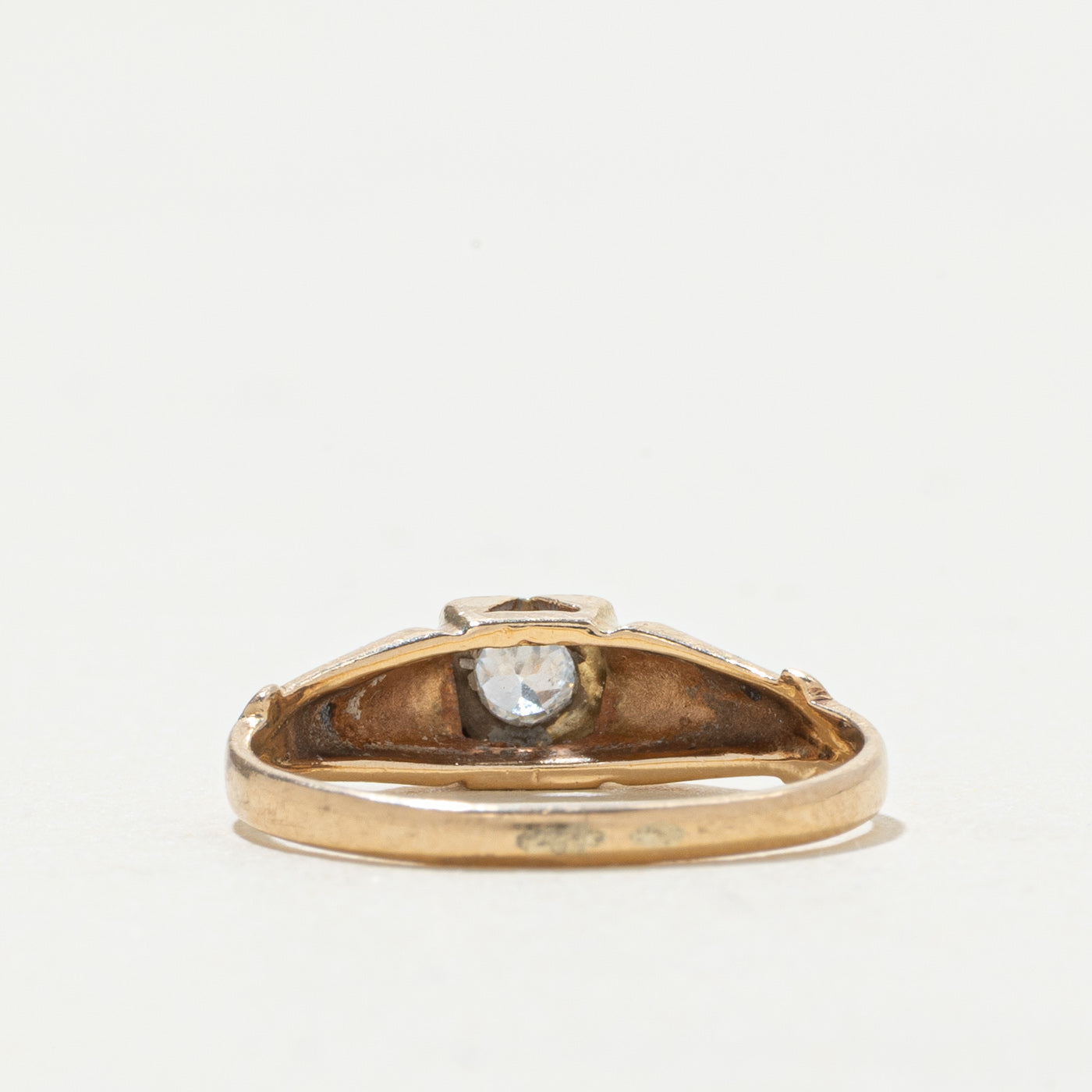 14k Transitional Cut Diamond Engraved Ring | 0.09ctw | SZ 3