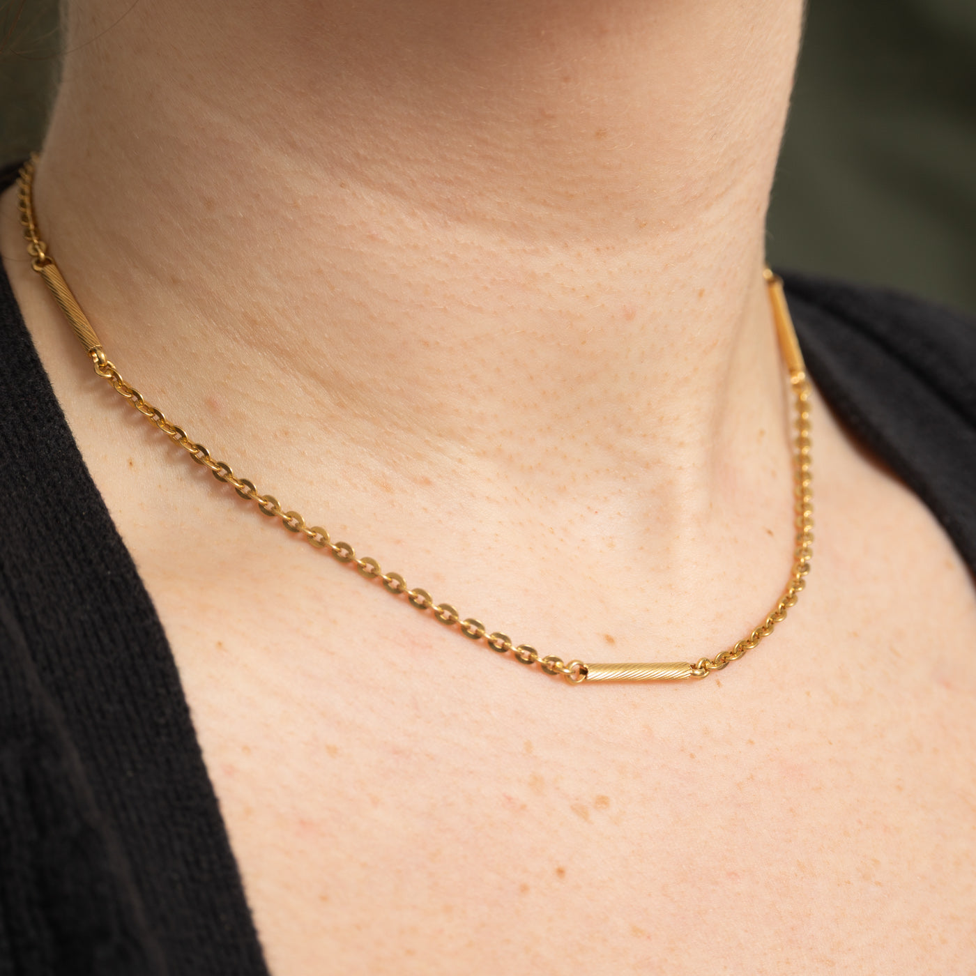 Chaîne à maillons barre en or jaune 18 carats | 40,6 cm